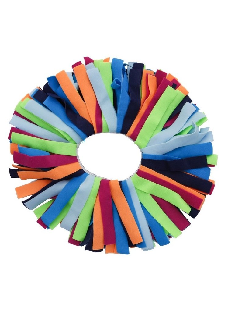 Pom Pom Multi Colored Scrunchie