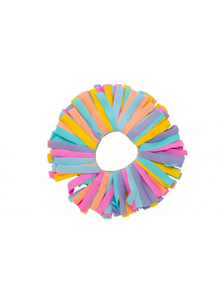 Pom Pom Multi Colored Scrunchie