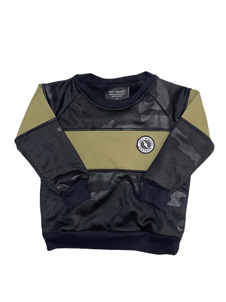 Tiny Whales Tiny Whales Good Vibes Army Sweatshirt