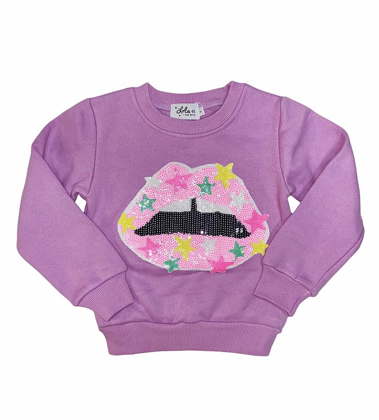 Lola and the Boys Lola Star Lips Sweatshirt