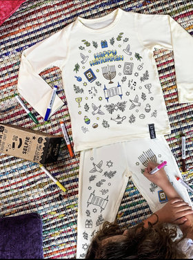 SELFIE Hanukkah Color In Pajamas
