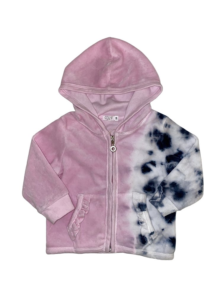Cozii Velour Tie Dye Hooded Jacket