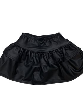 Dori Creations Dori Ruffle Faux Leather Skirt