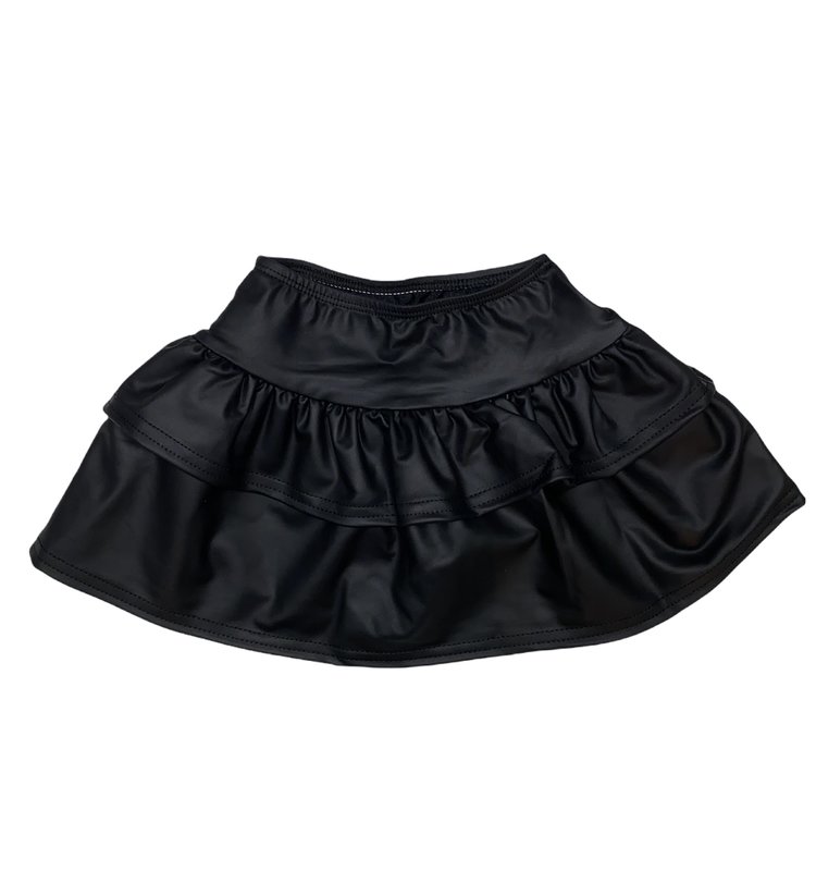 Dori Creations Dori Ruffle Faux Leather Skirt