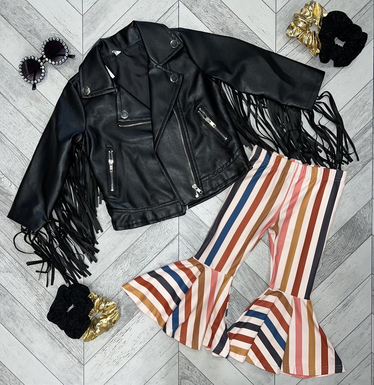 Rockin Royalty RR Retro Stripe Bell Bottoms