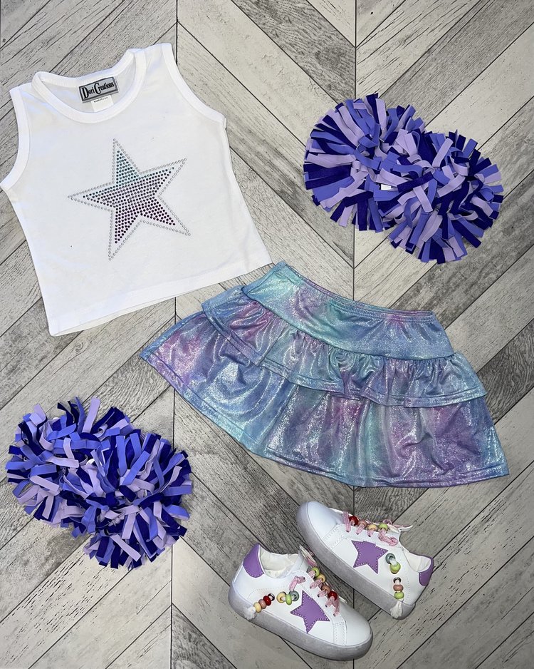 Dori Creations Dori Metallic Shimmer Ruffle Skirt