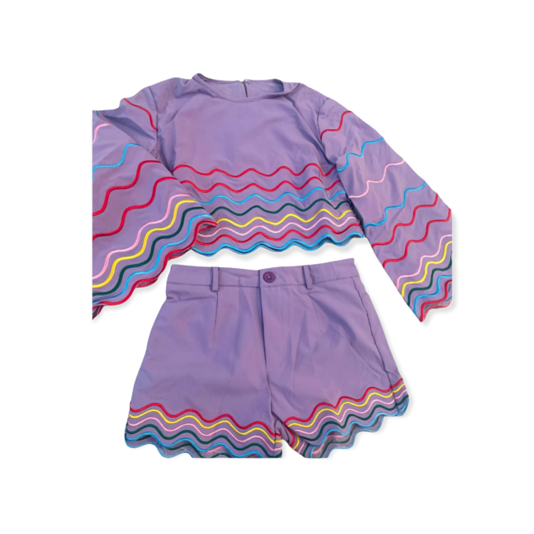 Lola and the Boys Lola Rainbow Wave Short Set