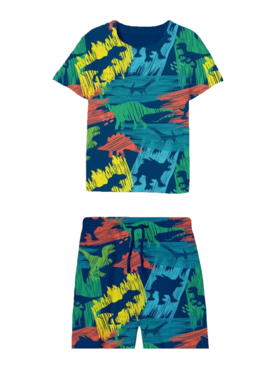 Lola and the Boys Neon Dino Short Set