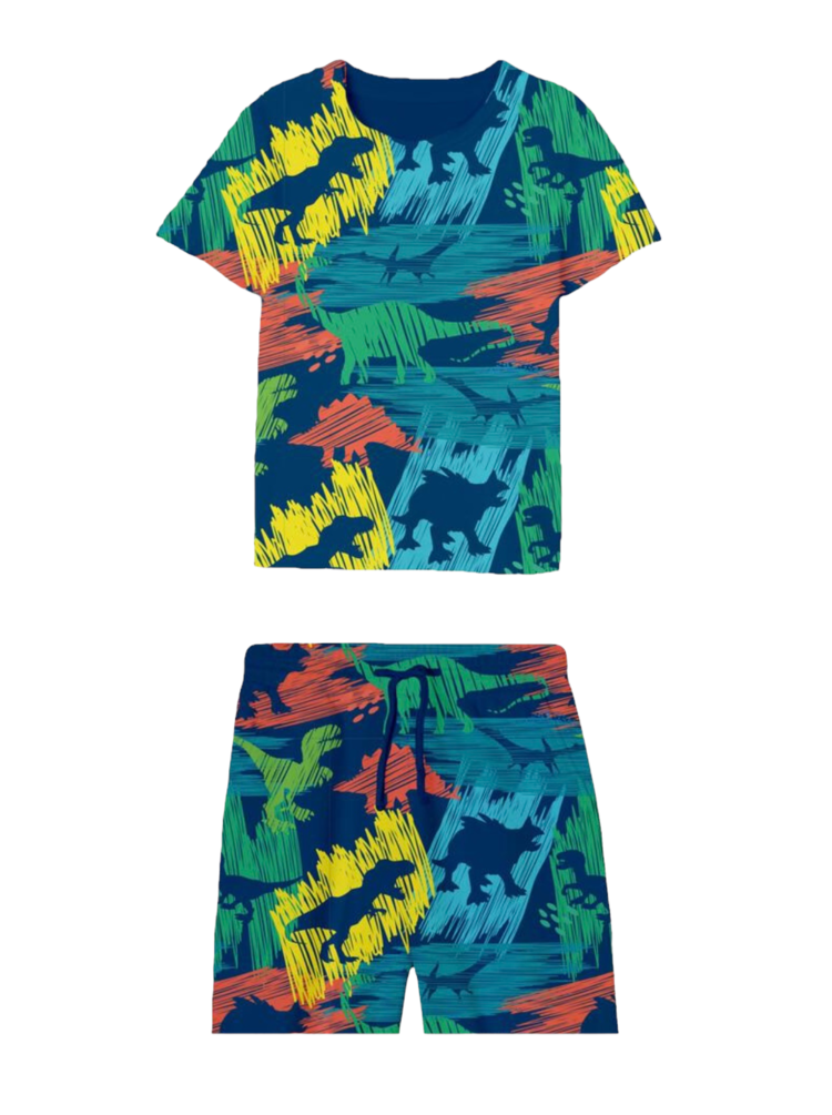 Lola and the Boys Lola Neon Dino Short Set