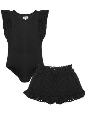 Mia New York Mia Eyelet Bodysuit Short Set