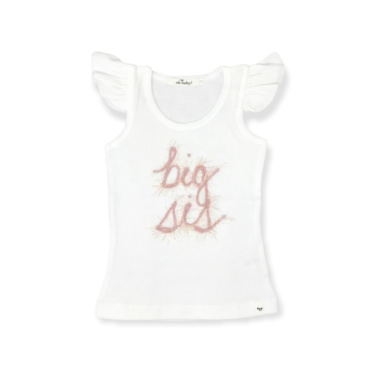 Oh Baby! Oh Baby! "Big Sis" Flutter Sleeve Tank