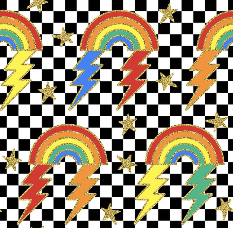 Rock Your Baby RYB Checkerboard Rainbow SS Dress