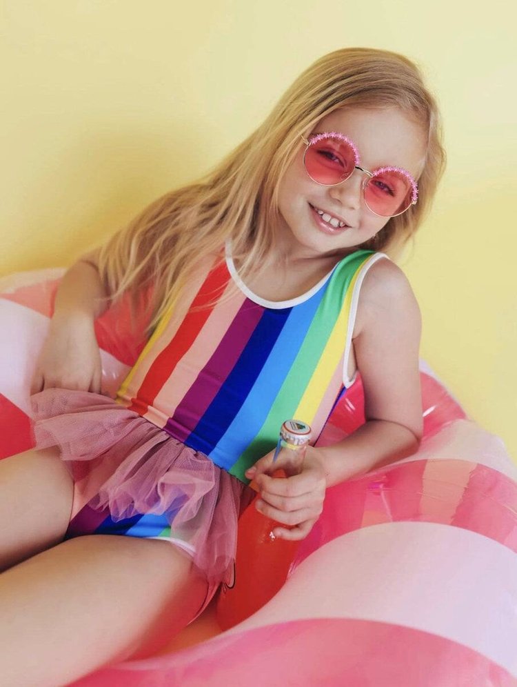 Lola and the Boys Lola Stripe Tutu Swimsuit