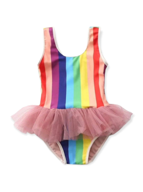 Lola and the Boys Stripe Tutu Swimsuit
