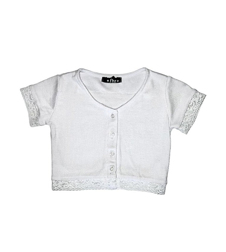 Flowers by Zoe FBZ Lace Trim Button Top
