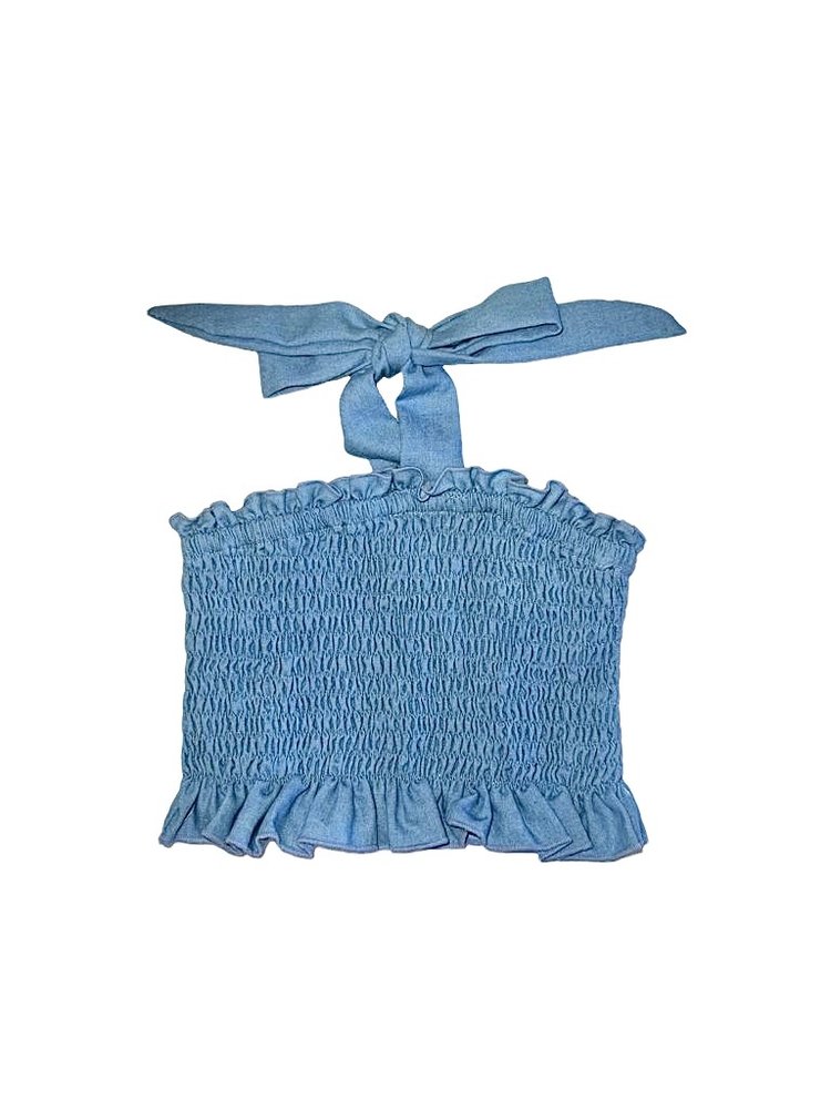 Flowers by Zoe FBZ Chambray  Smock Tube Top