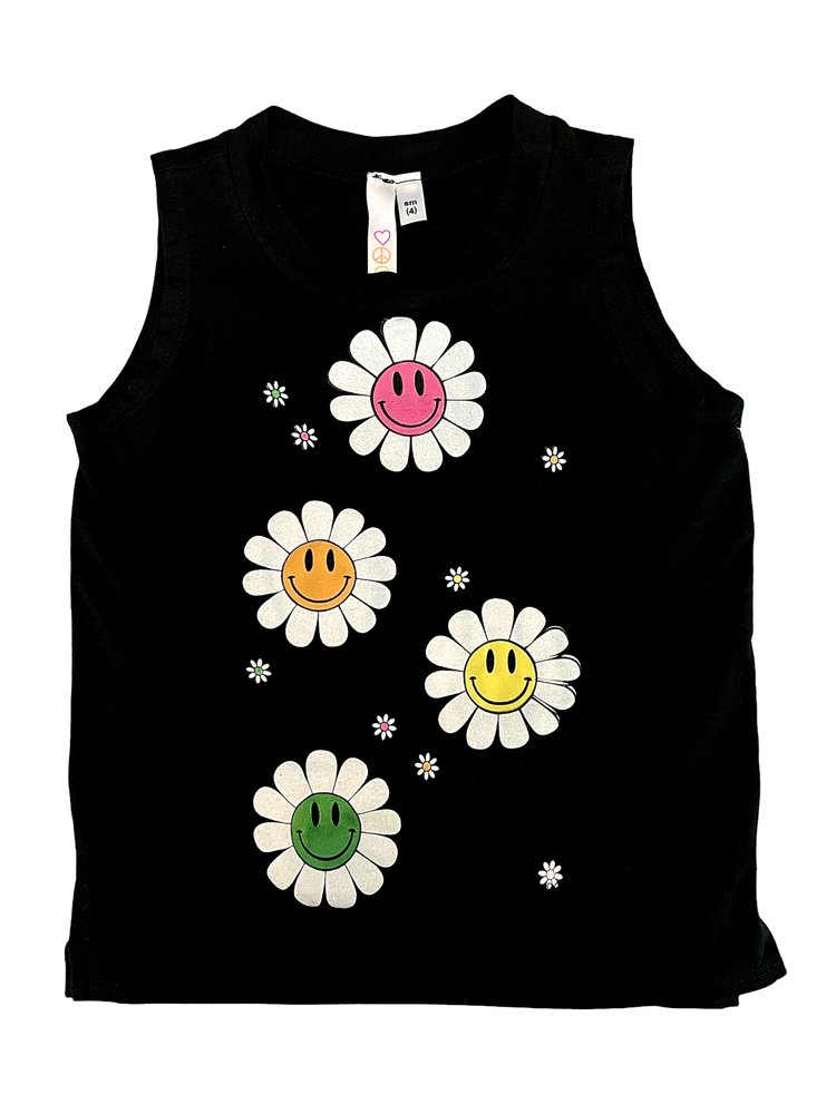 Malibu Sugar MS Scattered Flowers Muscle Tee