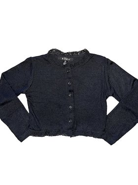 Flowers by Zoe Ribbed Lace Trim Cardigan