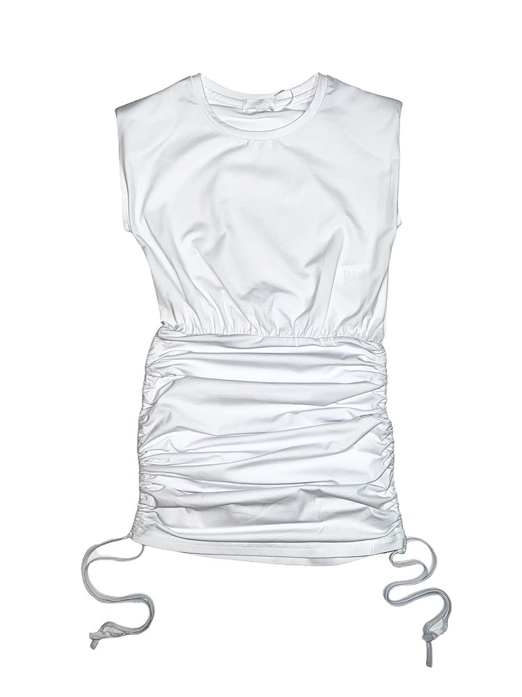 Fun & Fun Italy Cinched Shoulder Pad Dress