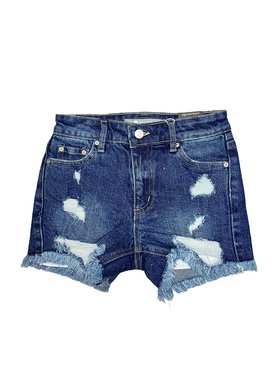 Tractr Hi Rise Destructed Shorts