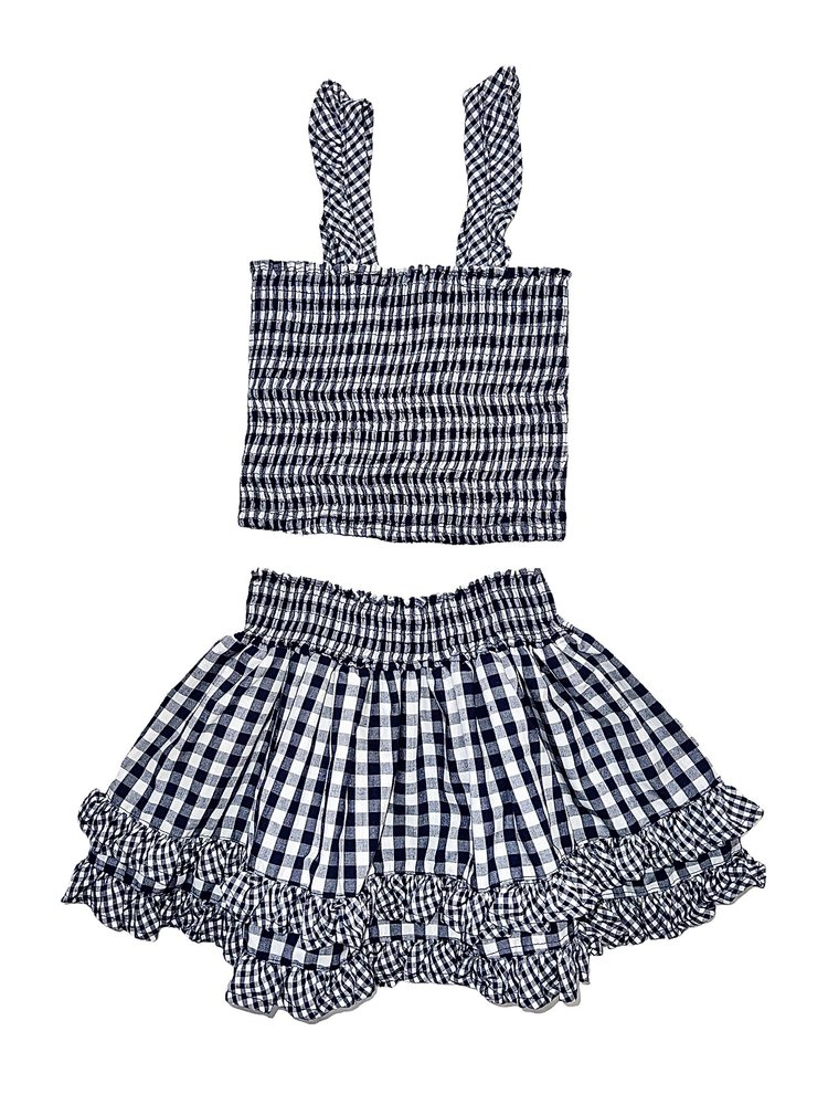 Peixoto Kids Mariel Gingham Skirt Set