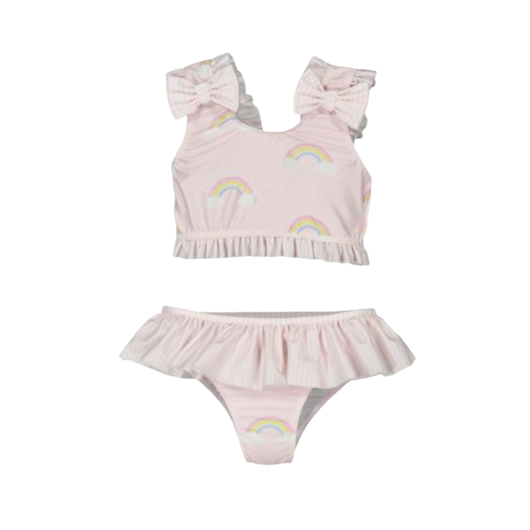 Sal & Pimenta Rainbow Ruffle Bow Bikini