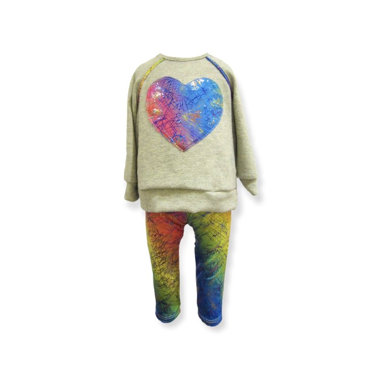 Little Mass/Tru Luv Holographic Patch Tunic Legging Set