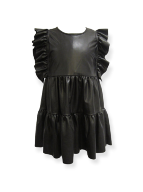 Little Mass/Tru Luv Ruffle Pleather Dress