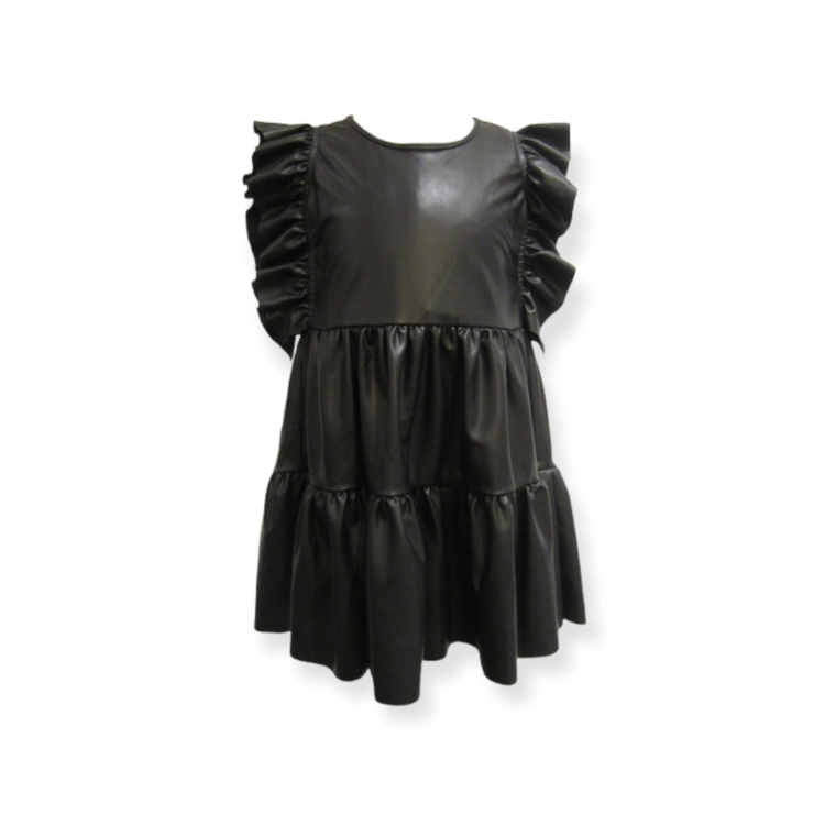 Little Mass/Tru Luv Ruffle Pleather Dress