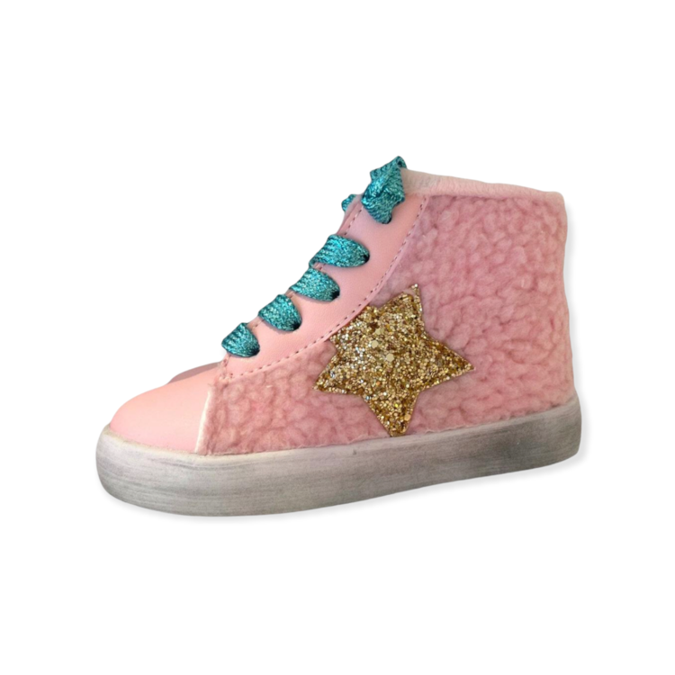 Lola and the Boys Lola Faux Sherpa High Top Star Sneaker