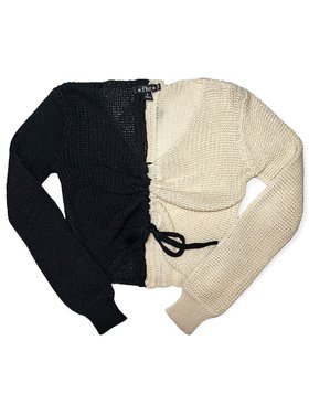 Flowers by Zoe Ruched Crop Sweater