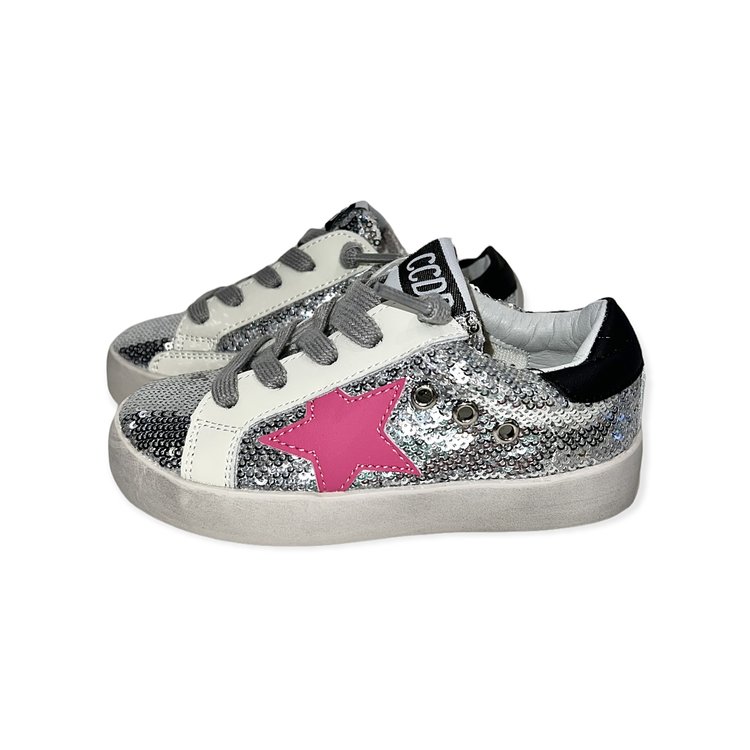 CALAKIDS XO XO Pink Star Sequin Sneakers