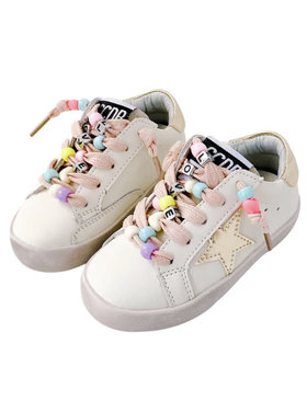 CALAKIDS XO XO Gold Star Bead Sneakers