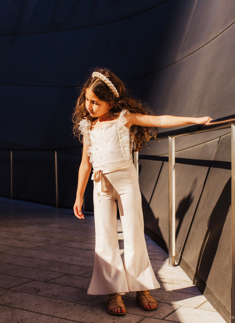 Marais Sky Athena Ruffle Jumpsuit