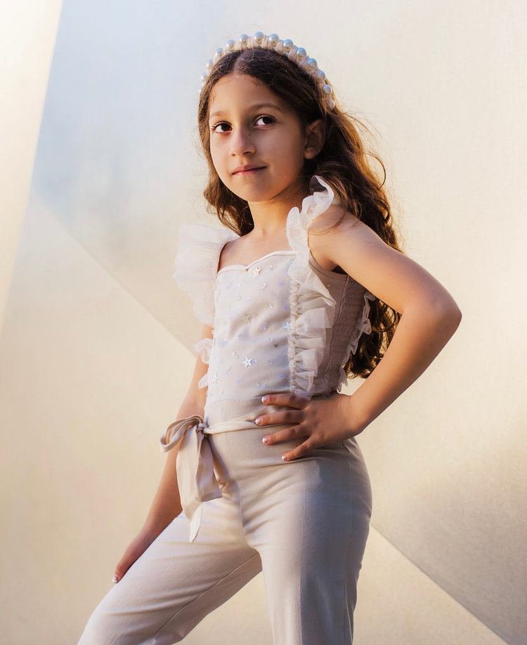 Marais Sky Athena Ruffle Jumpsuit