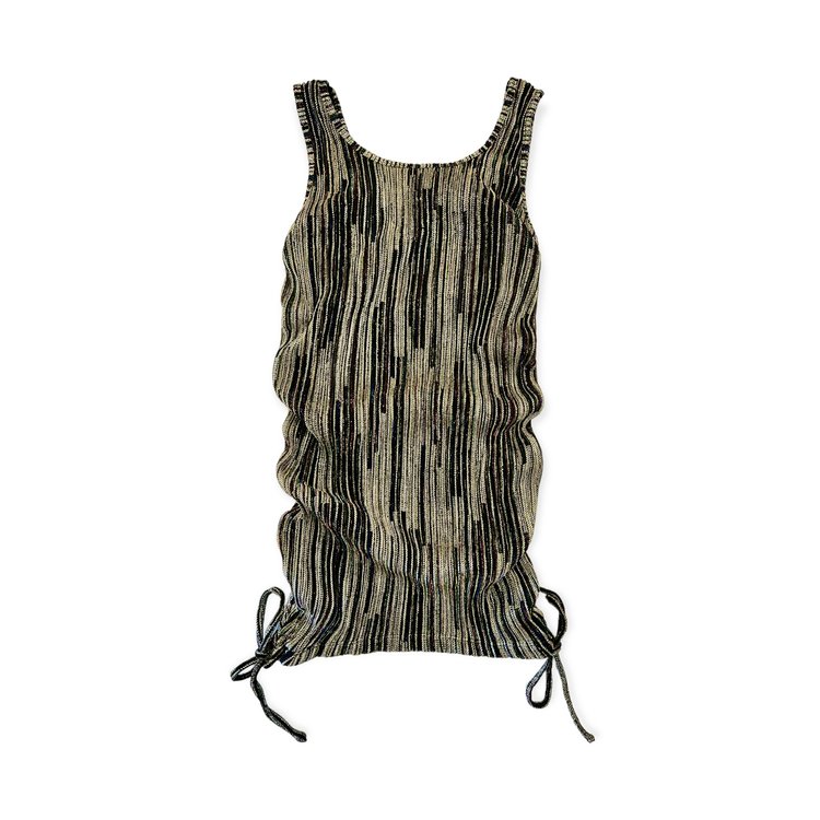 Flowers by Zoe FBZ Gold Stripe Metallic Ruched Dress