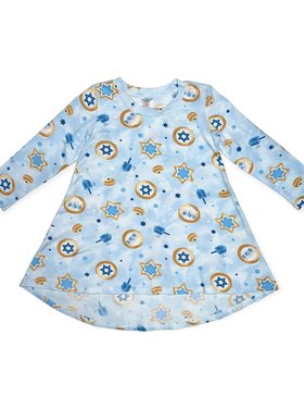 Esme Hanukkah Cookies LS Hi-Low Dress