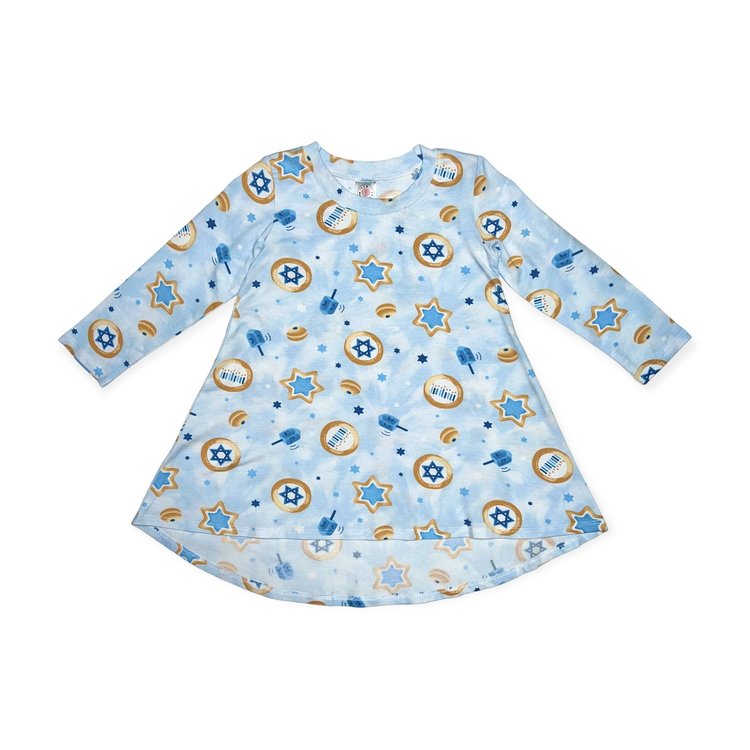 Esme ESME Hanukkah Cookies LS Hi-Low Dress