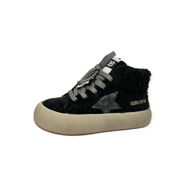 CALAKIDS XO Faux Sherpa High Top Star Sneaker