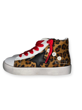 CALAKIDS XO Leopard High Top Star Sneaker
