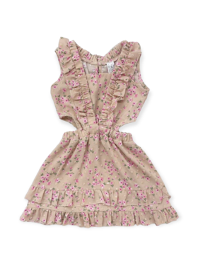 Little Mass/Tru Luv Ruffle Cut-Out Floral Dress