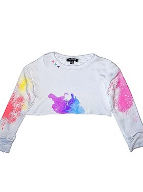 Flowers by Zoe Paint Splash Crop Sweatshirt