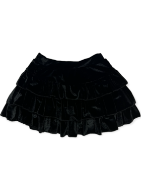 Chaser Stretch Velvet Ruffle Flouncy Skort