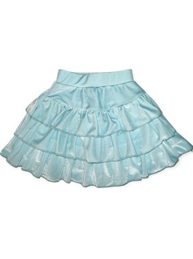 Chaser Stretch Velvet Ruffle Flouncy Skort