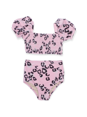 Shade Critters Leopard Shimmer High Waist Smock Bikini