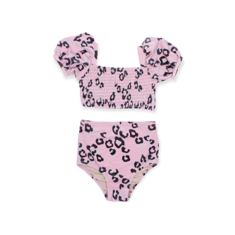 Shade Critters Leopard Shimmer High Waist Smock Bikini