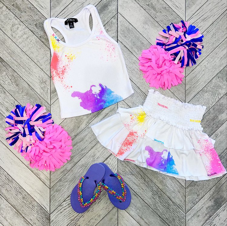 Flowers by Zoe Paint Splash Skirt