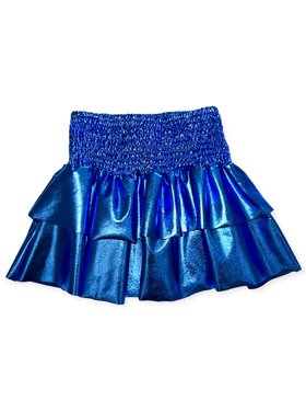 Flowers by Zoe Metallic Pleather Ruffle Skirt