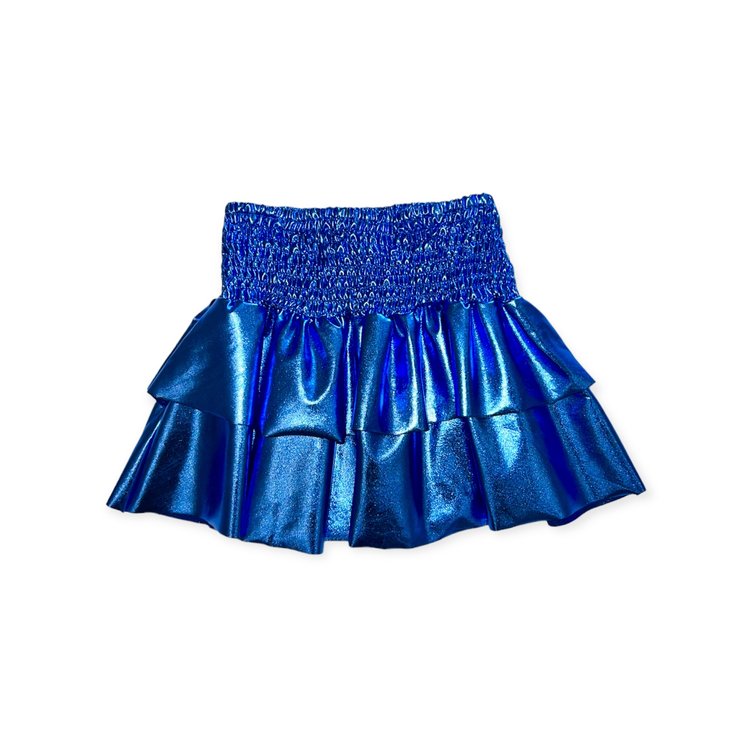 Flowers by Zoe Metallic Pleather Ruffle Skirt