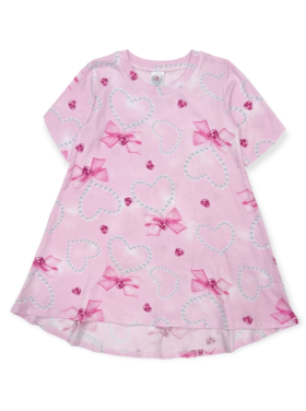 Esme Pearl Hearts SS Hi-Low Dress